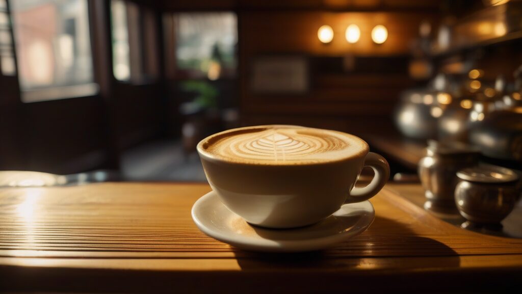 四万温泉街のレトロなカフェ「四万温泉 柏屋カフェ」で温泉マークカプチーノを