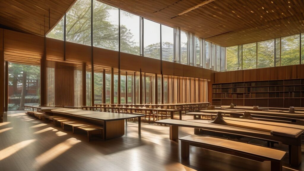 秋田杉の香りに包まれる！国際教養大学 中嶋記念図書館で知的な旅