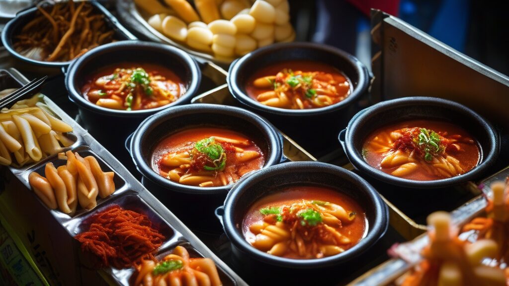 1日目：済州国際空港到着後、東門市場で食べ歩きB級グルメ満喫