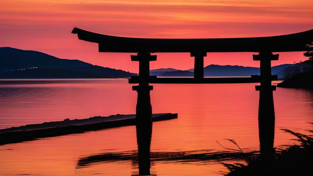 八雲が愛した風景:宍道湖の夕日