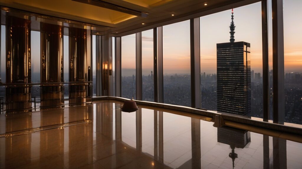 35階スカイロビーで体験する、セリーンによるお出迎え