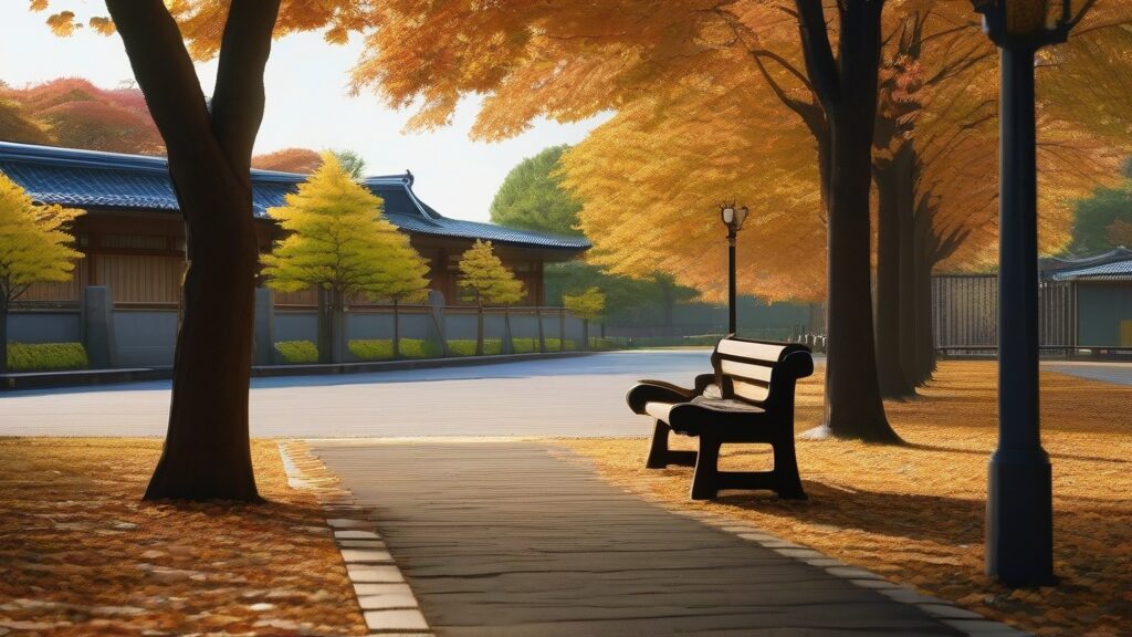 狭間公園周辺:日常シーンを彷彿とさせる風景