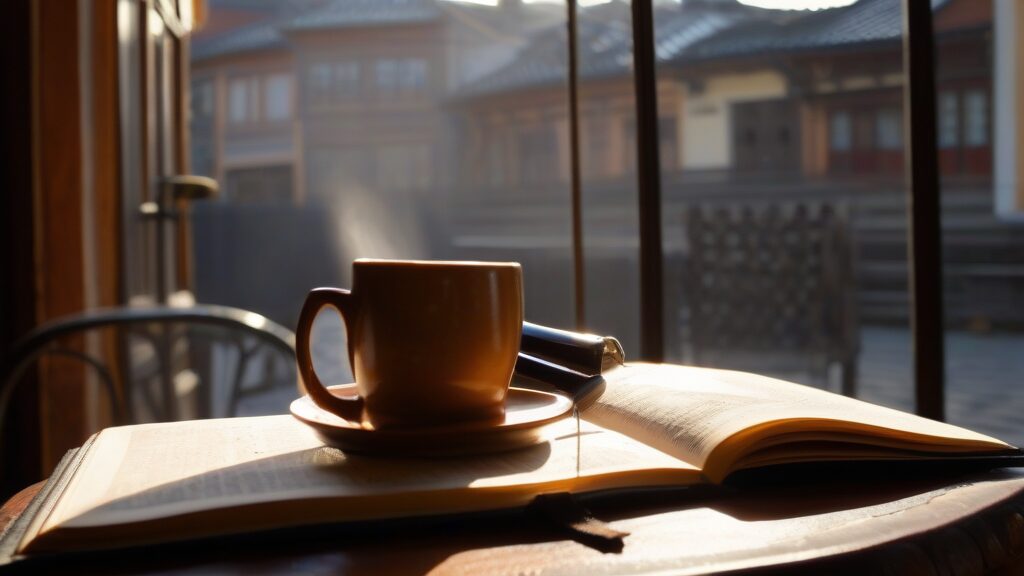函館のカフェで書き留める聖地巡礼の記録